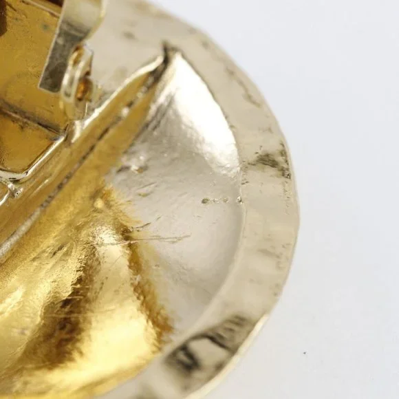 CHANEL COCO Mark Earring Matelasse Plated Gold 37.5g Women - Picture 5 of 16